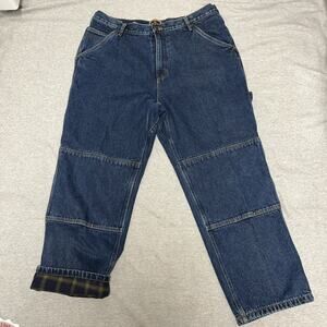 Northeast Outfitters Mens Flannel Lined Carpenter Denim Jeans Double Knee 38x30